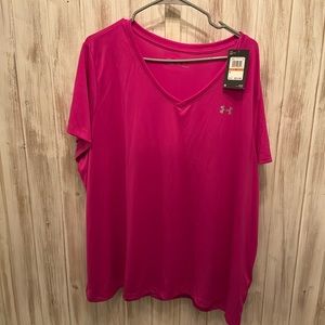 Pink under armour short sleeve top